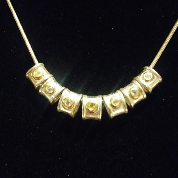 Monet Jewelry - MONET Silver tone Rope Necklace Rhinestone Charms